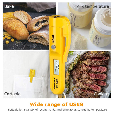 Mini Digital Infrared Thermometer - BTMETER BT-960C Temperature Pen with Pocket Clip Instant Read to 527? Auto Off for Meat Candy Cooking Food Gri...