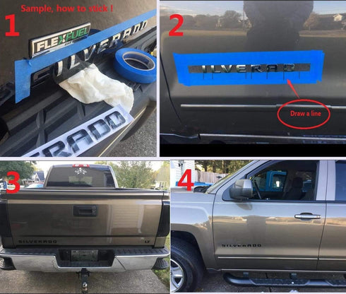 3D Raised and Strong Adhesive Decals Letters Badge Fit for Silverado LT 1500 2500Hd 3500Hd - Gloss Black...