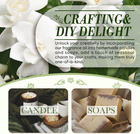 SALKING Gardenia Essential Oil, 120ml (4 Fl Oz) Premium Fragrance Oils for Diffuser, Candle Scents for Candle Making, Soap Making Supplies, Diffus...
