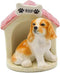 20783 Fine Porcelain Cocker Spaniel Puppy Dog with Doghouse Salt and Pepper Shakers Set, 3-1/2" H...