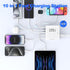 166W GaN10-Port USB C Charging Station PD20W QC18W Fast Charging Wall Charger for iPhone 15/14/13/12/11 iPad Samsung Pixel 5FT Extension Cord Whit...