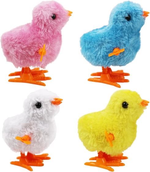 4PCS Chick Plush Wind Up Toys, Novelty Baby Chick Toys - Wind Up Easter Toys for Kids and Toddlers, Chicken Windup Toys for Easter Basket Stuffers...