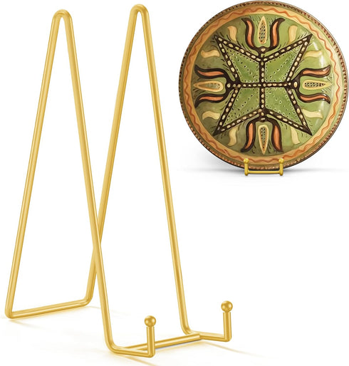 TR-LIFE 12 Inch Large Plate Stands/holder for Display - Metal Picture Frame Holder Stand + Small Easels for Platter, Book, Plaques, Photo, Tableto...
