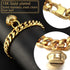 18K Gold Cat Dog Collar Kitten Puppy 1/2inch 12mm Wide Stainless Steel Kitten Choker Curb Chew Proof Cuban Link Chain with Bell (Neck Fit 6"-8") (...