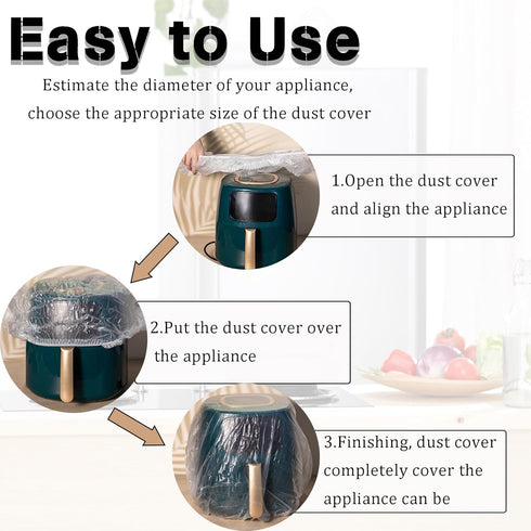 60PCS Clear Kitchen Appliance Covers - Dust Cover Thickened Disposable Blender covers with Elastic for Small Appliance, Oven, Pressure Cooker, Toa...