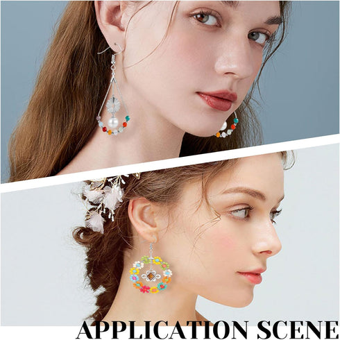YaeYur 372Pcs Beading Hoop Earrings for Jewelry Making Earring Finding Hypoallergenic Teardrop Round Beading Hoop Earring Hooks and Backs Open Jum...