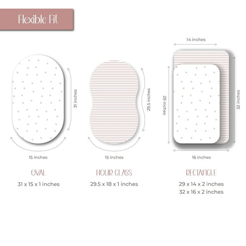 Ely’s & Co. Bassinet Sheets, Baby Girl Fitted Bassinet Mattress Sheet Set - 2 Pack, 100% Jersey Knit Cotton, fits Oval, Hourglass and Rectangle Ba...