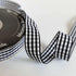 Black and White Wovon Edge Gingham Ribbon 25 Yard Each Roll 100% Polyester (5/8", Black)...