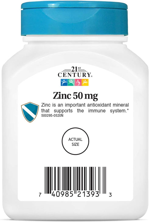 21st Century Zinc 50 Mg (Chelated) Tablets, 110 Count (Pack of 1)...