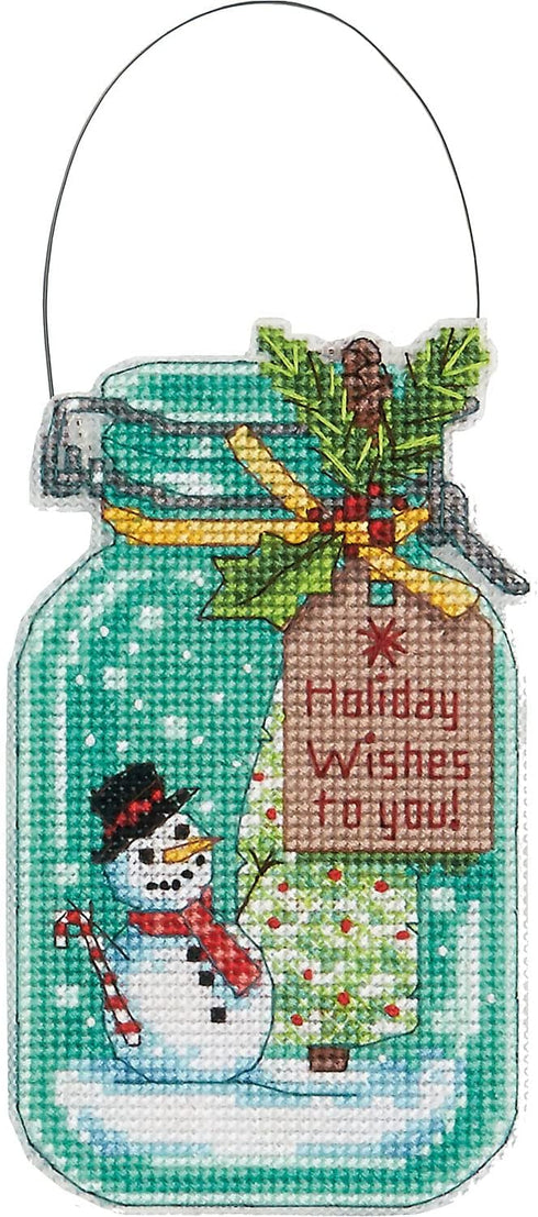 Dimensions 70-08964 Counted Cross Stitch Holiday Mason Jar Ornament Kit, 4pc...