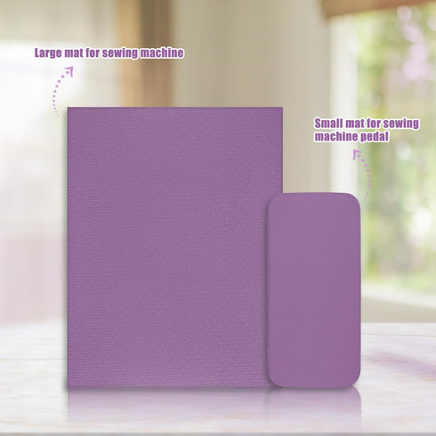 Sewing Machine Mat & Foot Pedal Mat, 19.7x15in & 13.4x6.7in Anti-Slip Sewing Machine Muffling Pad Set Decrease Vibrations Noise Sewing Accessories...