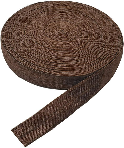 10 Yards Fold Over Elastic Stretch, Braided Elastic Ribbon for Hair Ties Headbands, Available in Various of Colours (Coffee, 5/8in)...