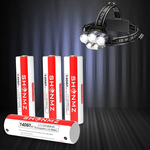 SHENMZ 3.7V Rechargeable Batteries,3800mAh 30A Button Top Batteries,with Micro-USB Charging Cable for Flashlights, Headlamps, Doorbells, RC Cars (...
