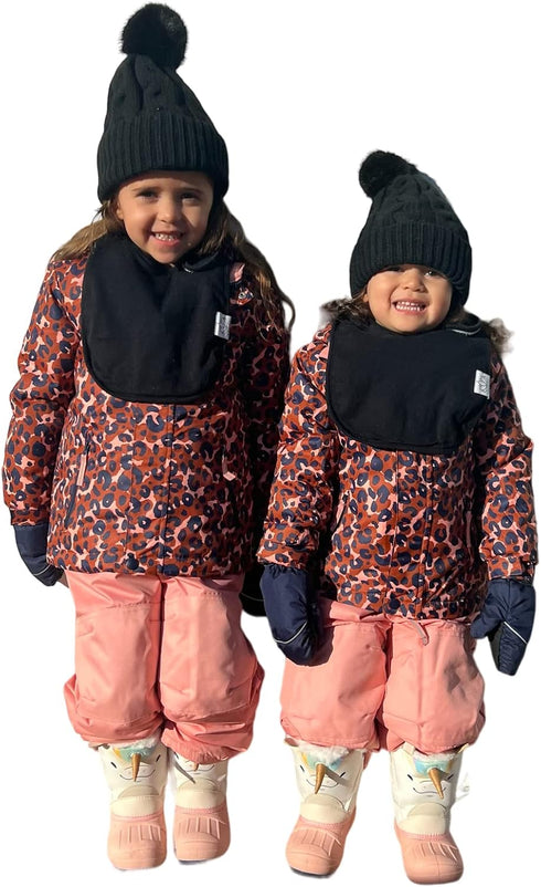 Isabeli Toddler Organic Cotton Bibs, Unisex 4-pack Large for Feeding, Drooling, Adjustable (Black)...