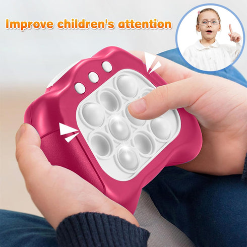 Quick Push Bubble Game for Kids 3+, Electronic Quick Push Game Console, 4 Modes Push Pop Game Christmas Birthday Gifts for Boys Girls Adults, Ligh...