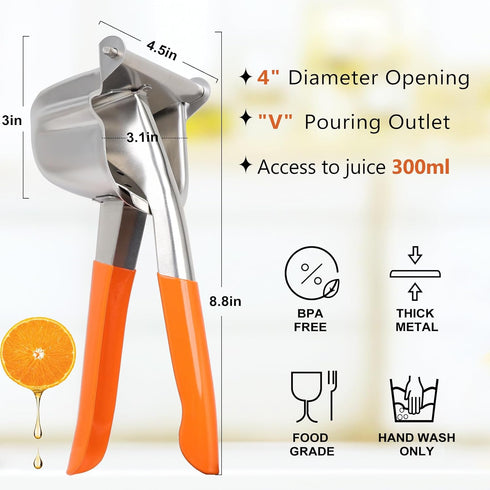 Lemon Juicer Squeezer Stainless Steel Large Manual Citrus Juicer Hand Press Fruit Juice Press Squeezer For Orange Lime...