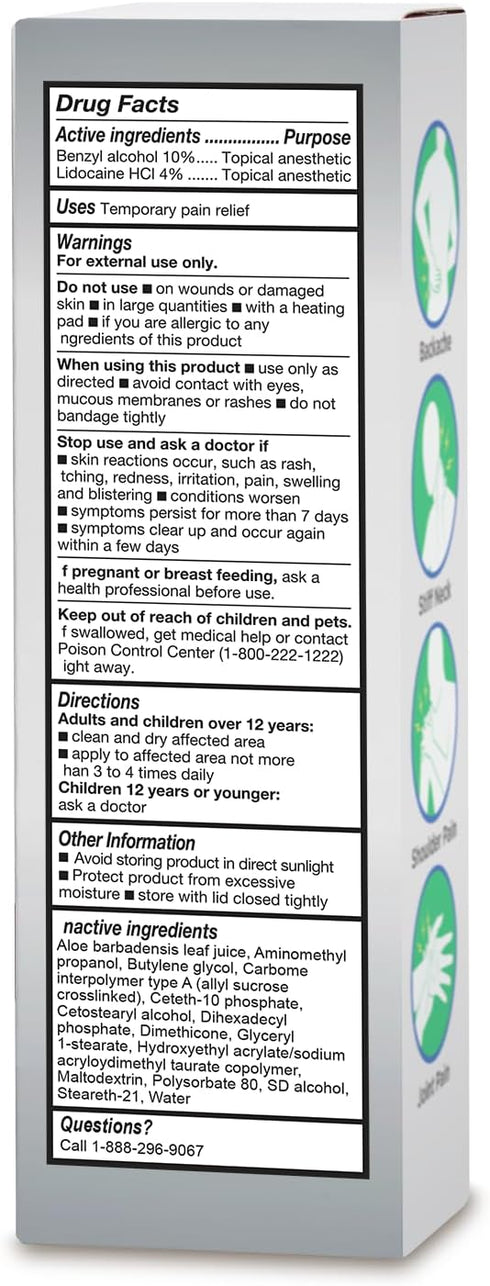Globe Pain Relieving Cream Plus 4% Lidocaine, Fast Acting, Numbing Relief, Unscented, Compare to The Brand Name Lidocaine Plus Pain Relieving Crea...