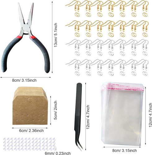 Allazone Earring Making Kit, 1479 PCS Earring Making Supplies Kit with Pliers, Earring Hooks, Earring Findings, Earring Posts, Earring Backs, Jump...