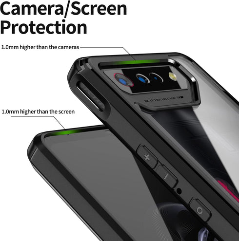 Foluu for Asus ROG Phone 7/ROG 7 Ultimate Case, Hard PC Back & Soft TPU Bumper Protective Shockproof Scratch Resistant Case for Asus ROG Phone 7/R...