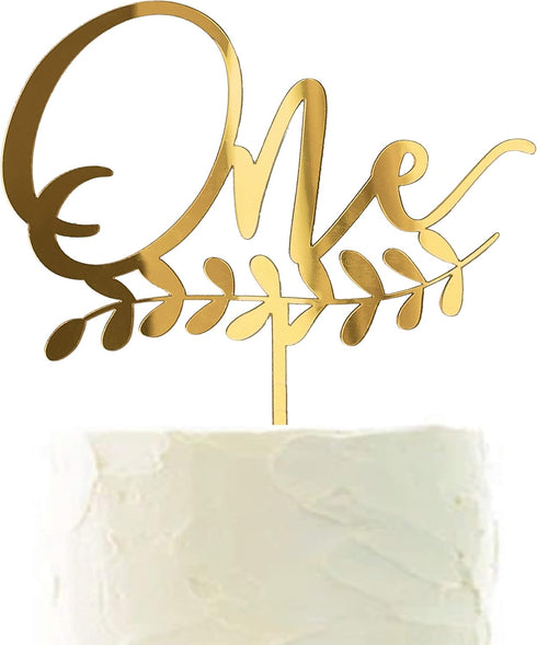 Gold Shiny 1st Birthday Topper - Acrylic Number One Smash Cake Topper Decoration For Baby Shower Photo Booth Props, First Birthday and Anniversary...