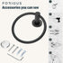 FORIOUS Matte Black Towel Ring, SUS304 Stainless Steel Hand Towel Holder for Bathroom Wall Mounted, Modern Towel Hanger, Towel Rack Round, Ring To...