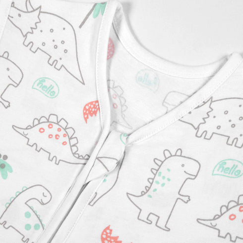 TILLYOU Sleep Sack 0-6 Months - 0.5 TOG Baby Wearable Blanket with 2-Way Zipper, Extra Soft Cotton Sleeveless Sleeping sack 2 Pack, Woodland Dinos...