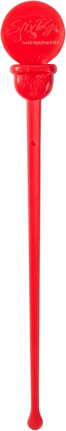 StixToGo Beverage Plugs - Leak Prevention Coffee Accessory for Hot Drinks, Disposable Coffee Stoppers, Fits Standard Lids - Red, 4.75", Pack of 20...