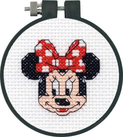 Dimensions Minnie Mouse Counted Cross Stitch Kit for Beginners, 11 Count White Aida, 3''D...