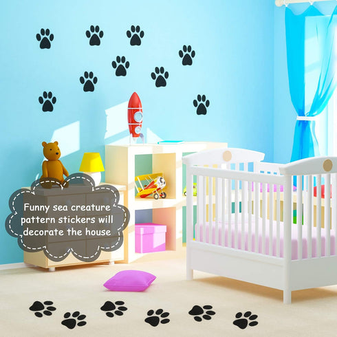 Mudder 20 Pcs Non Slip Bathtub Stickers Shower Floor Sticker Safety Adhesive Paw Decals Treads for Tubs Anti Slip Applique for Bathtub Bathroom Po...