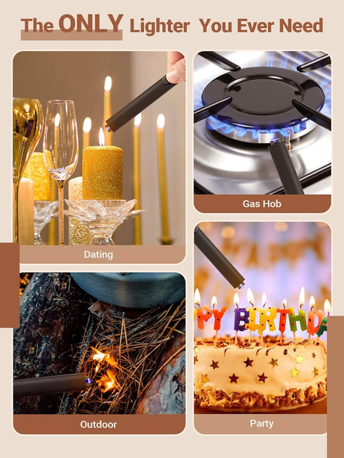 Candle Lighter Stocking Stuffers for Women Men, Electric Candle Lighter USB Rechargeable Graduation Gifts for Him Wife Grandma Girlfriend Safety L...