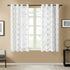 Top Finel Short Sheer Curtains 45 Inch Length for Bathroom,Privacy White and Gray Embroidered Diamond Grommet Window Treatments Curtains for Livin...