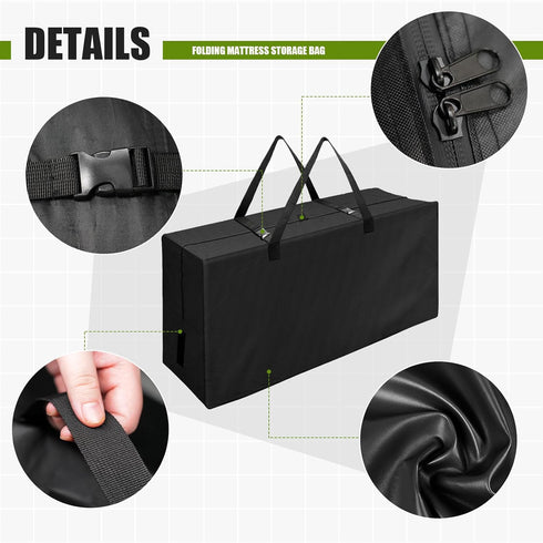 Folding Mattress Bag Waterproof 60"x27"x13" Fits up to 4 Queen Mattress Heavy Duty Durable Mattress Carry Case for Tri-Fold Guest Bed Mattress Mat...