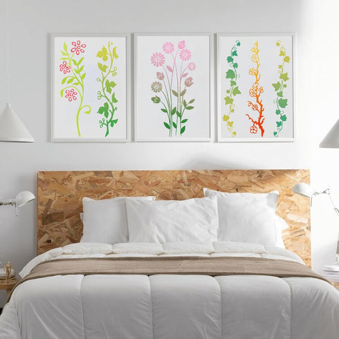 12 Pieces Leaf Vine Stencils Leaves Floral Spring Stencil Reusable DIY Crafts Drawing Templates Stencils for Painting on Wood Wall Canvas Furnitur...