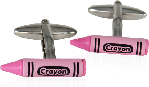 Pink Crayon Cufflinks with Travel Presentation Gift Box for Teacher Educator Wedding...
