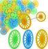 60PCS Plastic Project Wheels with 2mm Hole and 30PCs Shaft Rods,100mm Round Rod Axles for Science Engineering Car STEM Projects RC Truck Boat Heli...