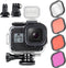 Waterproof Case for GoPro Hero 8 Black with 4-Pack Dive Filter, 60M Underwater Diving Housing Case with Red, Light Red, Magenta, Close-up Filters ...