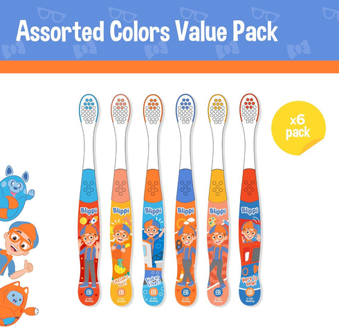 Brush Buddies Blippi Kids Toothbrushes, Manual Toothbrushes for Kids, Toothbrush for Toddlers 2-4 Years, Blippi Childrens Toothbrush, Soft Toothbr...