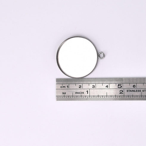 20pcs Stainless Steel Pendant Trays for Jewelry Making Finding Round Bezel 30x30mm...