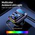 Bluetooth Adapter for Car, Wireless FM Radio Transmitter, Wireless Bluetooth 5.0, MP3 Music Player, QC3.0 + PD 20W USB Car Charger, 7 Colors LED B...