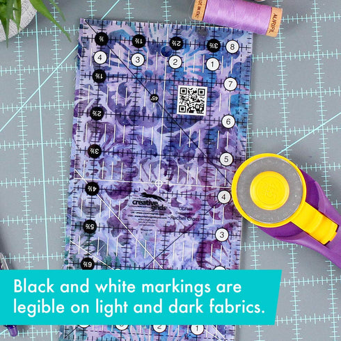 Creative Grids Quilt Ruler 4-1/2in x 8-1/2in Rectangle – CGR48 – Made in USA, Non-Slip Grip Acrylic Quilting, Sewing, Crafting, Patchwork Ruler fo...