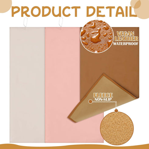 3 Pcs Leather Portable Changing Pad Wipeable Travel Changing Pad Foldable Changing Mat for Baby and Small Toddler...