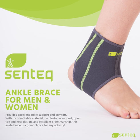 Ankle Brace for Men & Women- Compression Support for Sprained Ankles & Plantar Fasciitis, Elastic Neoprene Slim Sleeve for Jogging & Running, Ankl...