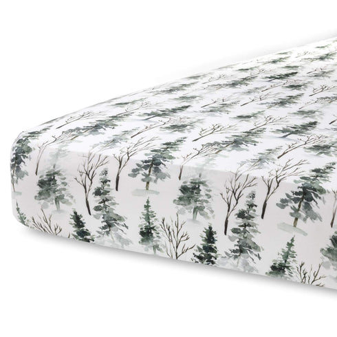 Pobi Baby - Premium Fitted Crib Sheets for Standard Crib Mattress - Ultra-Soft Cotton Blend, Stylish Woodland Pattern, Safe and Snug for Baby (Mag...