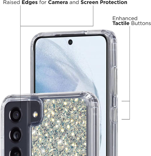 Case-Mate Samsung Galaxy S21 FE 5G Case - Twinkle Stardust with 10ft Drop Protection & Wireless Charging - Luxury Bling Glitter Case for Samsung G...