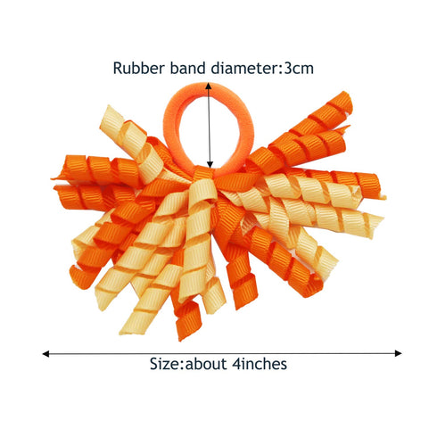 30PCS Baby Girl Bows Hair Ties Colorful Curly Korker Bow Elastic Rubber Bands Grosgrain Ribbon Hair Bows Ponytail Holders Hair Accessories for Gir...