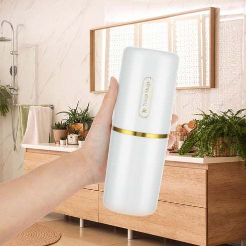 Travel Toothbrush Toothpaste Case Portable Toothbrush Cup Holder 2 in 1 Toothpaste Storage Container Multi-Function Toothbrush Cover for Camping S...