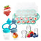 Baby Fruit Food Feeder Breastmilk Popsicle Molds for Teething Relief, Introduce New Foods, Silicone Freezer Tray with Lid, includes 6 Food Pacifie...