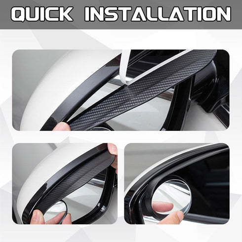 2-in-1 Car Blind Spot Mirror Side Mirror Rain Guards 2 Pack, Carbon Fiber Rear View Mirror Rain Visor Eyebrow 360° Adjustable Blindspot Mirror for...