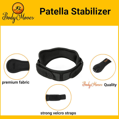 BodyMoves 2 Patella Stabilizers for men women plus hot and cold pack for joint pain prevention relief support stabilizer for weightlifting running...