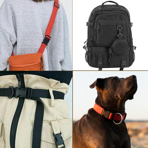 10 Pack Plastic 3/4" Side Release Buckle Dual Adjustable Outdoor Camping Tactical Backpack Belt Strap Webbing Bag Hardware Accessories 3/4" Dual R...